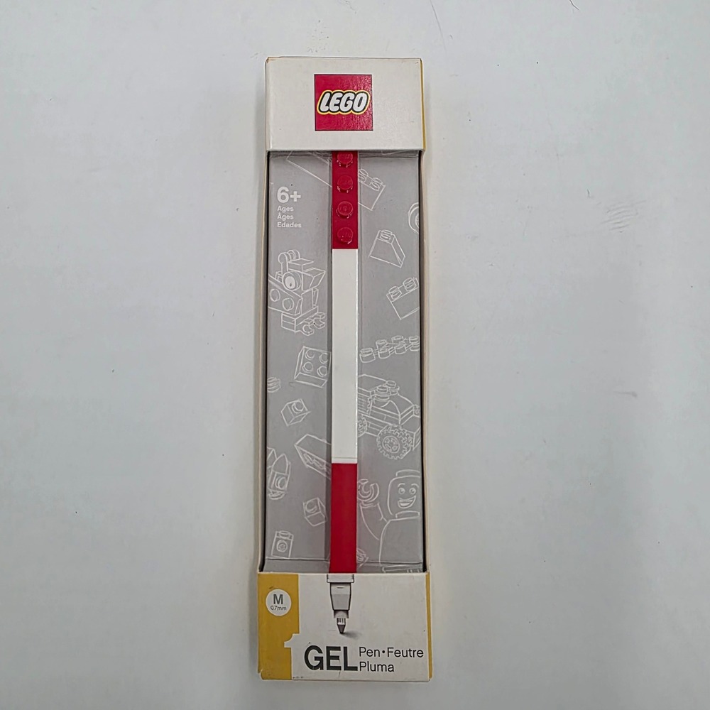 LEGO Gel Pen Red Medium 0.7mm Tip with 1x4 Brick Plate Attachment 51475